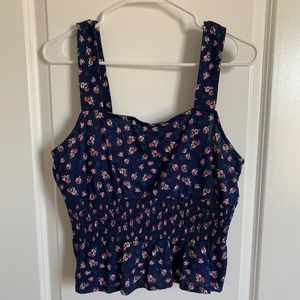 Express Blue and Pink Floral Tanktop